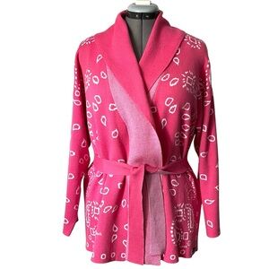 Shannon Passero cotton open front belted cardigan M